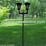 Solar outdoor garden lights / led aluminum double lamppost