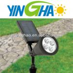 Waterproof 4pcs LED outdoor solar garden spotlight with black plastic