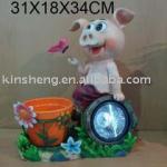 garden solar light with resin dwarf figurine