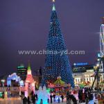 Beautiful outdoor LED tree lights on the christmas tree