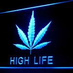 220008B Marijuana Hemp High Life End Leaf Medical Array Exhibit LED Light Sign