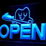 190002B Open Dentist Doctor Toothbrush Teeth Whitening Cosmetic LED Light Sign