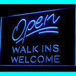 120151B Open Walk Ins Eye Exams Car Rental Real Estate Welcome LED Light Sign