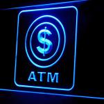 190001B Open ATM Money Machine Automated Highest Quality Displays LED Light Sign
