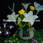 5 Led butterfly with flowers garden decorative solar fiber optic lights(SO4203)