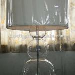 Modern clear glass body table Lamp with white fabric shade B2195 B2195