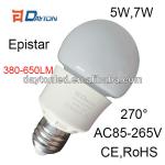New Arrivel E14 E27 GU10 3W 5W 7W 9W warm white pure white cool white a19 led light bulb a19 led light bulb DT-Q6110A-E27-5W