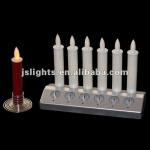 Set of 12 Rechargeable LED Taper Candle W/ Metal Holders JS613