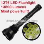 UltraFire 12T6 12xCree XM-L LED 12xT6 5-Model LED Flashlight with Extension Tube (2*26650 or 3*26650) 12T6